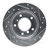 E-Line Drilled & Slotted Silver Brake Rotor, 2002-2018 Fits Multiple Makes/Models, Position: Rear Left - image 1