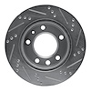 E-Line Drilled & Slotted Silver Brake Rotor, 2002-2006 Fits Multiple Makes/Models, Position: Front Left - image 1
