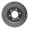 E-Line Drilled & Slotted Silver Brake Rotor, 2006-2018 Fits Multiple Makes/Models, Position: Rear Left - image 1