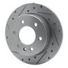 E-Line Drilled & Slotted Silver Brake Rotor, 2006-2018 Fits Multiple Makes/Models, Position: Rear Left - image 2