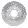 E-Line Drilled & Slotted Silver Brake Rotor, 2006-2018 Fits Multiple Makes/Models, Position: Rear Right - image 3