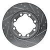 E-Line Drilled & Slotted Silver Brake Rotor, 1988-2000 Fits Multiple Makes/Models, Position: Front Left - image 1