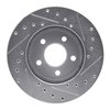 E-Line Drilled & Slotted Silver Brake Rotor, 1984-1995 Mopar, Position: Front Left - image 3