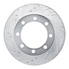 E-Line Drilled & Slotted Silver Brake Rotor, 1980-1993 Mopar, Position: Front Left - image 1