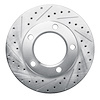 E-Line Drilled & Slotted Silver Brake Rotor, 1980-1993 Mopar, Position: Front Left - image 1