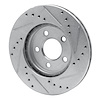 E-Line Drilled & Slotted Silver Brake Rotor, 1986-1990 Mopar, Position: Front Left - image 1