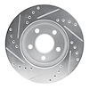 E-Line Drilled & Slotted Silver Brake Rotor, 1986-1990 Mopar, Position: Front Right - image 1