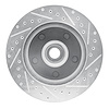 E-Line Drilled & Slotted Silver Brake Rotor, 1985-1997 Mopar, Position: Front Left - image 1
