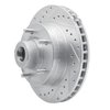 E-Line Drilled & Slotted Silver Brake Rotor, 1985-1997 Mopar, Position: Front Left - image 3