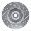 E-Line Drilled & Slotted Silver Brake Rotor, 1987-1990 Mopar, Position: Front Left - image 1