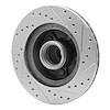 E-Line Drilled & Slotted Silver Brake Rotor, 1987-1990 Mopar, Position: Front Left - image 1