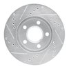 E-Line Drilled & Slotted Silver Brake Rotor, 1987-1990 Mopar, Position: Front Right - image 2