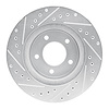 E-Line Drilled & Slotted Silver Brake Rotor, 1987-1990 Mopar, Position: Front Left - image 1