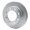 E-Line Drilled & Slotted Silver Brake Rotor, 1989-1993 Mopar, Position: Front Left - image 1