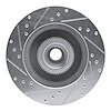 E-Line Drilled & Slotted Silver Brake Rotor, 1993-1996 Mopar, Position: Front Right - image 1