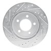 E-Line Drilled & Slotted Silver Brake Rotor, 1991-2002 Mopar, Position: Front Right - image 3