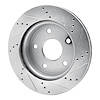 E-Line Drilled & Slotted Silver Brake Rotor, 2005-2010 Fits Multiple Makes/Models, Position: Front Left - image 1