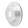 E-Line Drilled & Slotted Silver Brake Rotor, 2004-2006 Mopar, Position: Rear Left - image 3
