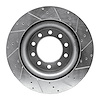 E-Line Drilled & Slotted Silver Brake Rotor, 2008-2021 Fits Multiple Makes/Models, Position: Front Left - image 1