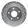 E-Line Drilled & Slotted Silver Brake Rotor, 2008-2016 Fits Multiple Makes/Models, Position: Rear Left - image 1
