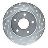 E-Line Drilled & Slotted Silver Brake Rotor, 2008-2016 Fits Multiple Makes/Models, Position: Rear Right - image 1