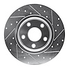 E-Line Drilled & Slotted Silver Brake Rotor, 2012-2020 Fits Multiple Makes/Models, Position: Rear Left - image 1