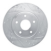 E-Line Drilled & Slotted Silver Brake Rotor, 2012-2020 Fits Multiple Makes/Models, Position: Rear Right - image 1
