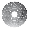 E-Line Drilled & Slotted Silver Brake Rotor, 1988-1989 Mopar, Position: Front Left - image 1