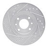E-Line Drilled & Slotted Silver Brake Rotor, 1988-1989 Mopar, Position: Front Right - image 1