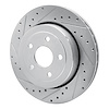 E-Line Drilled & Slotted Silver Brake Rotor, 2006-2010 Mopar, Position: Rear Left - image 1