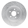 E-Line Drilled & Slotted Silver Brake Rotor, Fits Select Mopar, Position: Rear Left - image 1