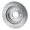 E-Line Drilled & Slotted Silver Brake Rotor, 2008-2012 Mopar, Position: Front Left - image 1