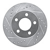 E-Line Drilled & Slotted Silver Brake Rotor, 1980-1989 Mopar, Position: Front Left - image 1