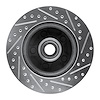 E-Line Drilled & Slotted Silver Brake Rotor, 1986-1992 Mopar, Position: Front Left - image 1
