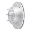 E-Line Drilled & Slotted Silver Brake Rotor, 1986-1992 Mopar, Position: Front Right - image 2