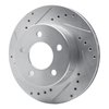 E-Line Drilled & Slotted Silver Brake Rotor, 1990-1999 Mopar, Position: Front Left - image 2