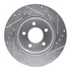 E-Line Drilled & Slotted Silver Brake Rotor, 1990-1999 Mopar, Position: Front Left - image 3