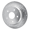 E-Line Drilled & Slotted Silver Brake Rotor, 1999-2004 Mopar, Position: Rear Left - image 1