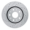 E-Line Drilled & Slotted Silver Brake Rotor, Fits Select Mopar, Position: Front Left - image 1
