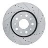 E-Line Drilled & Slotted Silver Brake Rotor, Fits Select Mopar, Position: Front Right - image 1