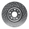 E-Line Drilled & Slotted Silver Brake Rotor, Fits Select Mopar, Position: Front Left - image 1
