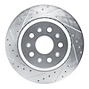 E-Line Drilled & Slotted Silver Brake Rotor, Fits Select Mopar, Position: Rear Left - image 1