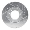 E-Line Drilled & Slotted Silver Brake Rotor, 1992-2004 GM, Position: Front Left, Rear Left - image 2