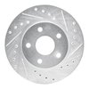E-Line Drilled & Slotted Silver Brake Rotor, 1980-1989 GM, Position: Front Right - image 3