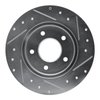 E-Line Drilled & Slotted Silver Brake Rotor, 1994-1999 GM, Position: Rear Left - image 3