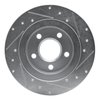 E-Line Drilled & Slotted Silver Brake Rotor, 1998-2005 GM, Position: Rear Left - image 3