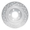 E-Line Drilled & Slotted Silver Brake Rotor, 1998-2005 GM, Position: Rear Right - image 3