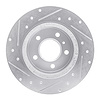 E-Line Drilled & Slotted Silver Brake Rotor, 2006-2011 GM, Position: Rear Right - image 1