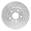 E-Line Drilled & Slotted Silver Brake Rotor, 2011-2016 GM, Position: Front Left - image 1