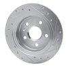 E-Line Drilled & Slotted Silver Brake Rotor, 2011-2016 GM, Position: Rear Left - image 3